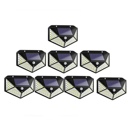 

Solar Lights Outdoor Solar Powered Motion Sensor Lights 100 LEDs Outdoor Waterproof Wall Light Night Light with 3 Modes with 270° Wide Angle for Garden Patio Yard Deck Garage Fence-8 Pack