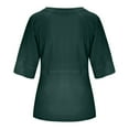 thumbnail image 5 of Babysbule Womens Tops Plus Size Women's Summer Casual Crewneck 3/4 Sleeve T-Shirts Solid Color Loose Fit Cute Basic Tops Tees Blouses, 5 of 5