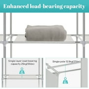 Portable Closet Storage Organizer Clothes Wardrobe Shoe Clothing Rack Shelf Dustproof Non-woven Fabric, Quick and Easy to Assemble
