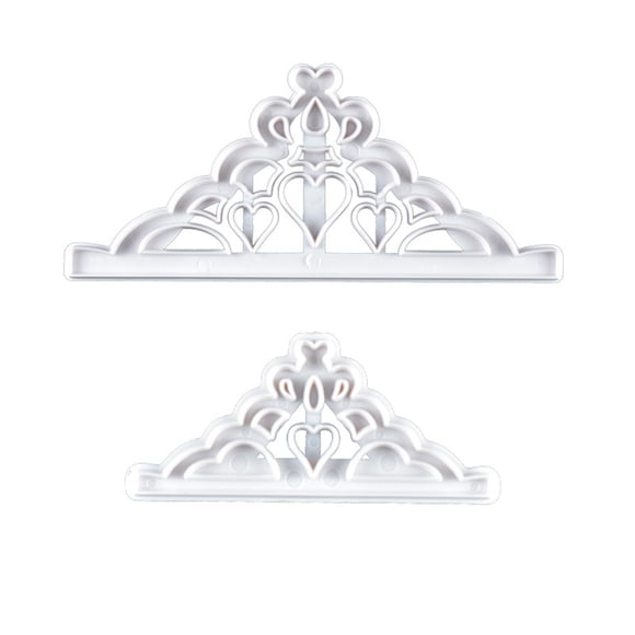 2 Pcs Crown Cutters Set Princess Crown Mold Tiara Cutter Cake Decorating Mold for DIY Birthday Party Dinner