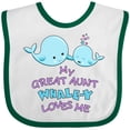 thumbnail image 3 of Inktastic My Great Aunt Whale-y Loves Me Boys or Girls Baby Bib, 3 of 4