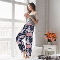 thumbnail image 5 of Salouo Rose Flowers Print Women's Pajama Pants Casual Loose Sweatpants PJs Flowy Pants Drawstring Palazzo for Women Wide Leg Pants Lounge Pajama -Large, 5 of 8