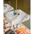 thumbnail image 2 of nqOlkjepod White Gold Marble Outdoor Tablecloth with Umbrella Hole & Zipper, Abstract Blue Simple Geometric Square Table Cover 60x60 Inch, Dining Waterproof Table Cloth Protector for Patio/Party, 2 of 7