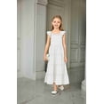 thumbnail image 3 of Arshiner Girls Maxi Summer Short Flutter Sleeve Casual Dress with Pockets for 12-13 Years, 3 of 6