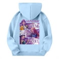 thumbnail image 4 of Moonsky Sudadera con capucha y cordón HUNTRX, estampado de grupo de chicas coreanas, jersey corto, suave y cómodo, top de manga larga para primavera y otoño. Azul claro 130, 4 of 4