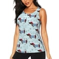 thumbnail image 1 of Balery Dachshund Dog Puppy Camiseta sin mangas estampada ligera para mujer, tops de entrenamiento sin mangas, camisetas de yoga transpirables de secado rápido.-Medium, 1 of 7