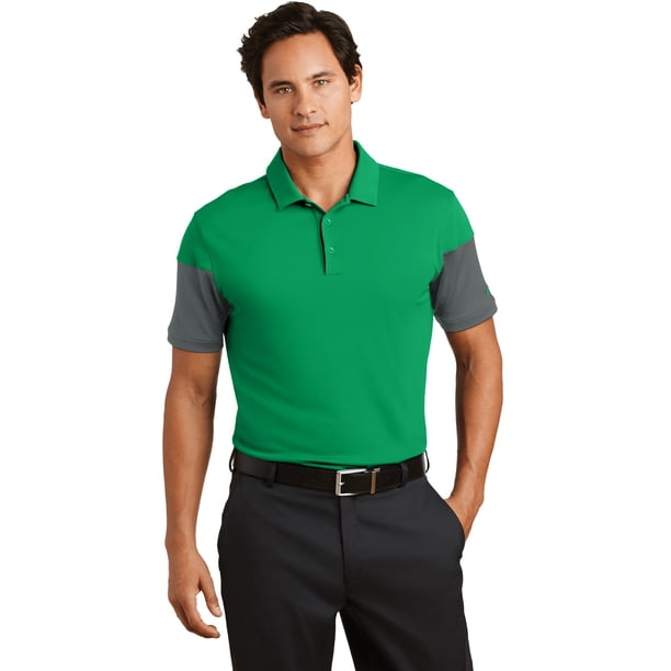 Polo Nike Golf Dri-FIT con bloques de color en las mangas, verde pino/antracita, mediano Nike 1081893