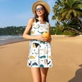 thumbnail image 3 of Balery Cute Whale Vestidos de verano para mujer con estampado: vestido holgado sin mangas, vestido playero informal y cómodo para días calurosos., 3 of 7