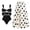 Black Set, variant on Women's Swimsuit Set: Black and White Padded Swimsuit with Bow and Cutout Details and Skirt