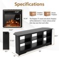 thumbnail image 3 of Gymax Meuble TV avec Cheminée Électrique 58 Pieds' 1500W Luminosité Réglable Noir, 3 of 7