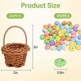 thumbnail image 3 of 24 pack Mini Woven Basket Set with 100 Mini Easter Eggs, Small Easter Basket Bulk with Handles, Decorative Small Easter Baskets for Home Office Party Table Decor Spring Decor, 3 of 8