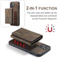 thumbnail image 3 of Allytech 2 in 1 Detachable Wallet Case for iPhone 15 Plus with Cash Pocket & Cash Slots, [Magnetic Clasp] [Kickstand] Retro PU Leather Soft TPU Shockproof Anti-Scratch Slim Case - Coffee, 3 of 9