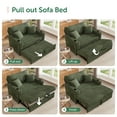 thumbnail image 4 of Marrber Green 52” 3-in-1 Convertible Pull-Out Sofa Bed Sleeper Loveseat with Reclining Backrest, Built-in Cup Holders, Pet-Friendly Corduroy Sofa for Small Space, 4 of 10