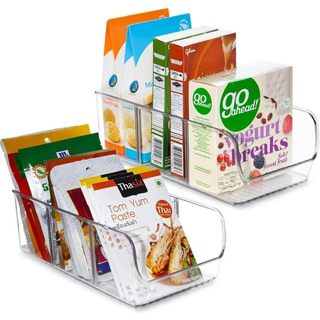 Food Packet Organizer Bins for Pantry Organization, 4 Pack Plastic ...