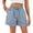 Blue, variant on Womens Linen Casual Wide Leg Shorts Summer Ruffle High Waisted Drawstring Beach Pleated Palazzo Short with Pockets, Black S
