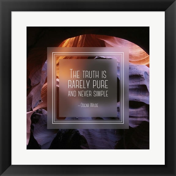 The Truth is Rarely Pure - Canyon by Quote Master, Framed Wall Art, 19.5W x 19.5H