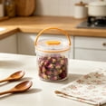 thumbnail image 4 of Round Clear Airtight Food Storage Container with Handle, Leakproof Storage Jar for Snacks and Dry Food, Kitchen Pantry Organizer, Portable Storage for Home Use, 4 of 6