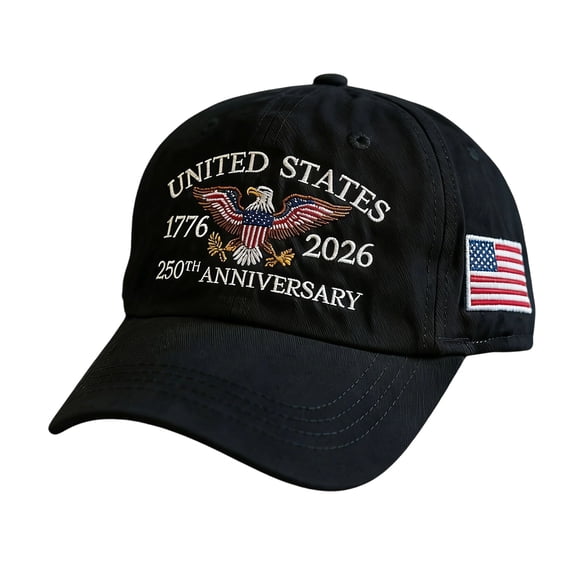 USA 250th Anniversary Baseball Cap - Patriotic Eagle Embroidered Hat with American Flag, Adjustable Cap for Fourth of July