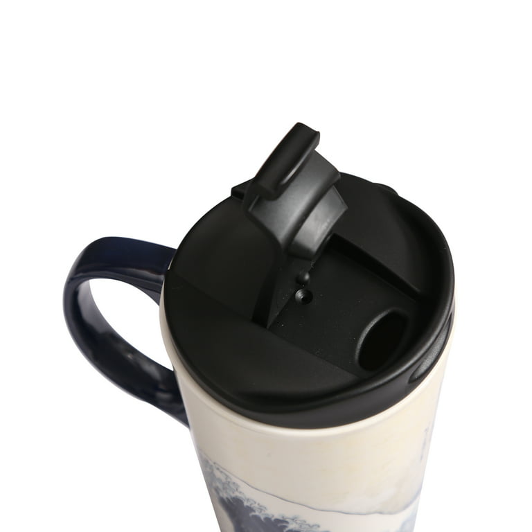 IN STOCK, Coffee Travel Mug With Silicone Lid, Large Ceramic