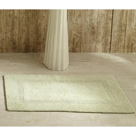 Better Trends 21" x 34" Premium Bathroom Rug Mat, 100% Cotton, Extra Soft Tufted Door Mat, Water Absorbent & Reversible Bath Mat (Sage) Lux Collection