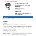 thumbnail image 2 of Front Brake Pad and Rotor Kit - Compatible with 1996 - 2002 GMC Savana 2500 1997 1998 1999 2000 2001, 2 of 2