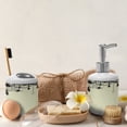 thumbnail image 4 of Ambesonne Vintage Soap Dispenser & Toothbrush Holder Set, Diamonds Forks Spoons, 2 Pcs, Avocado Green Black, 4 of 6
