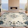 thumbnail image 2 of Design&I 8'x10' Washable Area Rug Sleek Flatweave Pet Friendly Extra Border Oversized Vintage Distressed Lattice Ornate Large for King Size Bedroom, Under Bed, 2 of 7