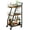 Rustic Brown + Black, variant on Bar Cart for The Home, Small Bar Cart on Wheels, Home Bar Serving Cart with Glass Holder, for Kitchen, Transparent and White BC03WT