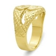 thumbnail image 2 of Men's Wide 17mm 14k Gold Plated Cash Money Dollar Sign Pinky Ring - Size 14, 2 of 7