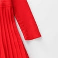 thumbnail image 5 of kids Toddler Knit Sweater Dress Baby Girls Fall Ribbed Long Sleeve Round Neck Pleated Dresses, 5 of 6