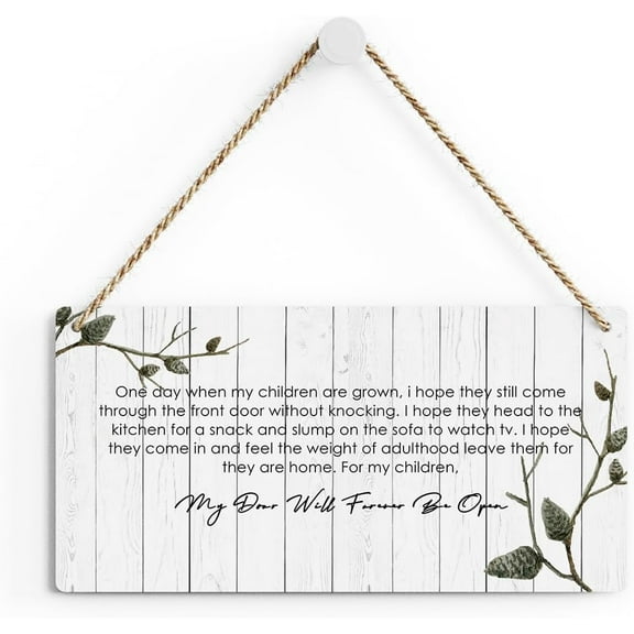6x12 Inch Rustic Family Quote Wood Decor Sign, One Day When My Children Are Grown Printed Wood Sign Wall Art, Hanging Door Sign, Decorative Wood Sign Home Decor