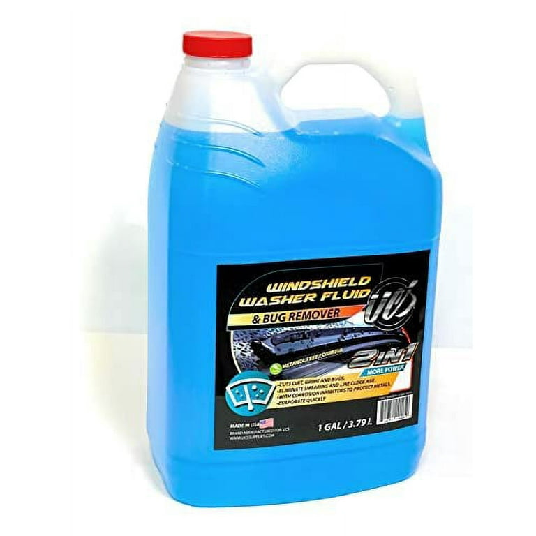 UCS 10015 2-in-1 Windshield Washer Fluid 1 Gallon, Blue