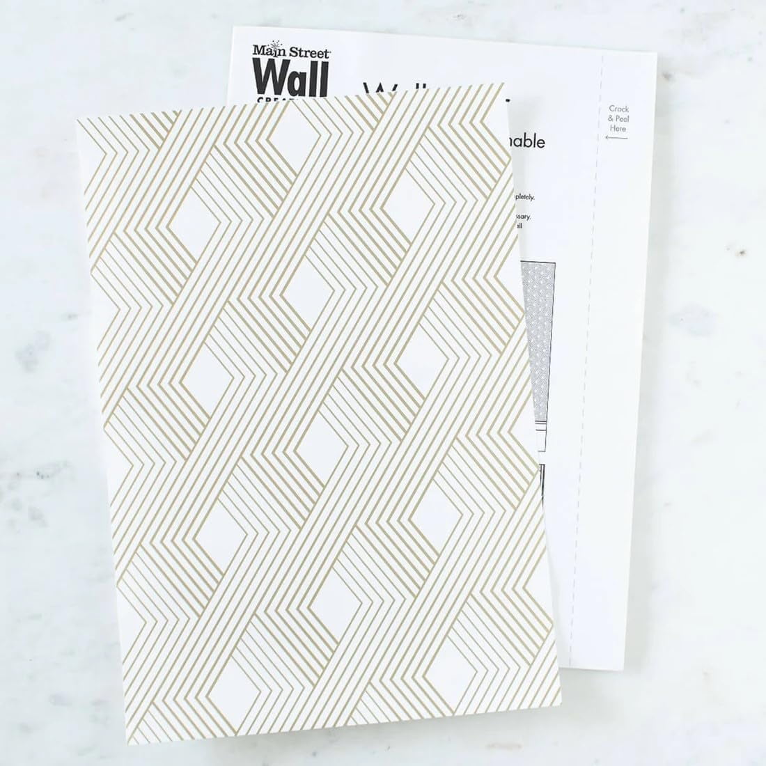 Main Street Peel and Stick Paper Wallpaper Sheets, Gold Woven, 11 in x 16 in, 12 Pack, Removable Paper Wall Covering