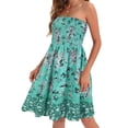 thumbnail image 3 of Viadha Summer Dress Plus Size Women's Bohemian Style Strapless Elastic Band Dress Without Sleeves Strapless Bra Fashionable Floral Print Dress, 3 of 7
