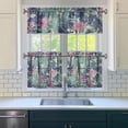 thumbnail image 3 of Pioneer Kitchen Curtains and Valance Set 24 Inch Tier Fairy Tale Flowers and Butterfly Curtains Small Drapes for Cafe Living Room Bathroom Farmhouse 3 Pieces Set Rod Pocket, 3 of 6