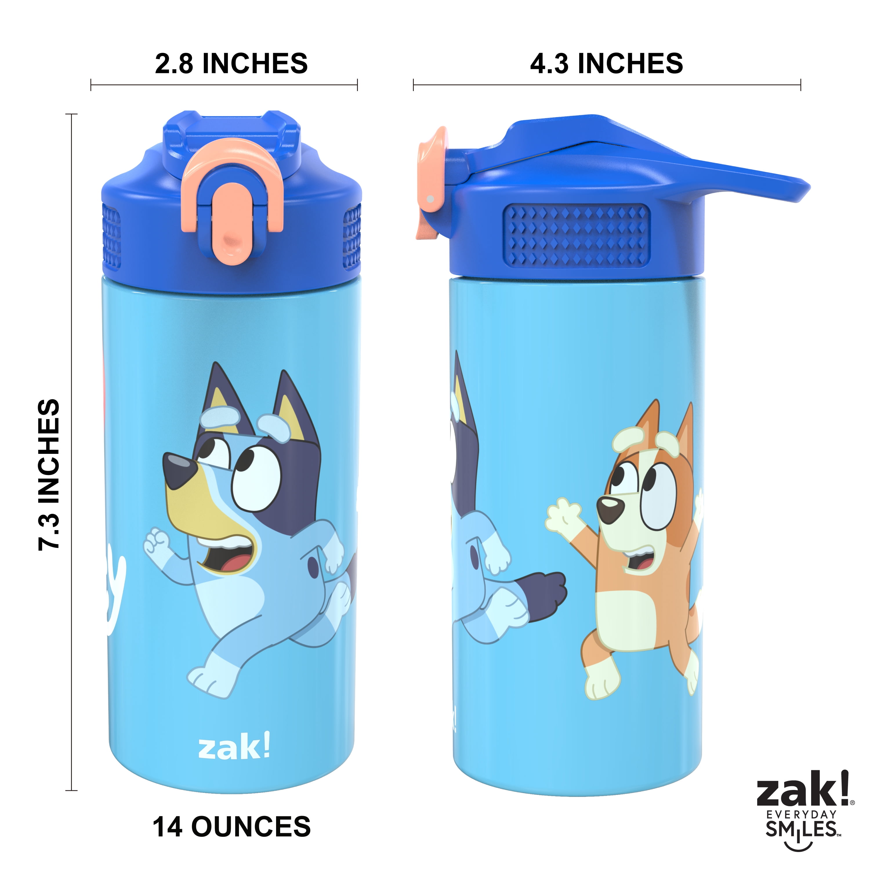 Zak! Bluey Antimicrobial Stainless Steel Double Wall Vacuum Leakproof Straw Kincaid Tumbler - 12 oz