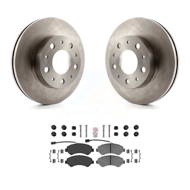 Transit Auto Front Disc Brake Rotors and Semi-Metallic Pads Kit for Car Ram ProMaster 2500 3500 1500 K8A-104244