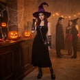 thumbnail image 6 of Wide Brim Curly Peak Halloween Witch Costume Hats for Women Soft Lightweight Foldable Wizard Headwear Decorative Accessory for Night Party Wear,Purple, 6 of 6