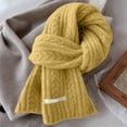 thumbnail image 2 of Chuancc Large Thick Wool Winter Scarf - Super Soft Warm Shawl Wrap For Women Skiing & Snowboarding Yellow One Size, 2 of 2