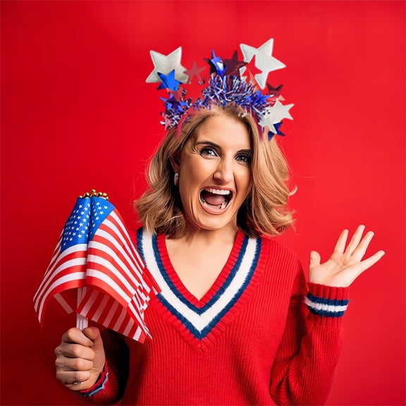 Nsxcdh Independence Day Headwear, Red White and Blue Star Headband, Flag Theme Festival Accessory, Patriotic Hairband for 4th of July Party or Parade Outfit Holiday Gift Ideas & Budget Picks