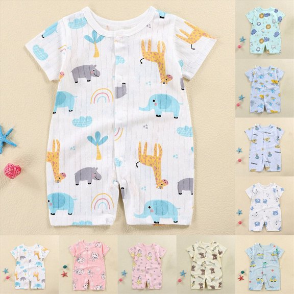 NIEWTR Preemie 18-24 Months One-Piece Baby Cotton Jacquard Double Button Climbing Suit A78-Yellow