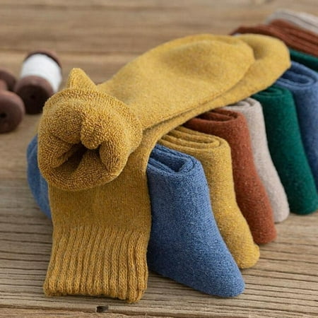 

8 kinds of solid color 100% cotton socks high quality autumn and winter rib top paddy field home basic color soft socks for men and women Yellow2 Pair