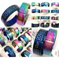 thumbnail image 2 of HOOUN 50 Rainbow Blue 8MM Lord's prayer Ring Stainless steel Religious Jesus Jewerly, 2 of 4