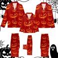 thumbnail image 2 of Leey-Word Matching Family Sleepwear Button Down Nightwear Sets 2 Pcs Pjs Long Sleeve Halloween Pajamas with pockets, 2 of 8