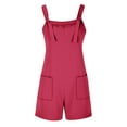 thumbnail image 4 of Red Women Thin Adjustable Straight Leg Basic Shorts Loose Fit Coveralls Shortalls Shorts One Piece for Teen Girls Casual Summer Fall Shorts 2025 Clothes Trendy 4XL, 4 of 6