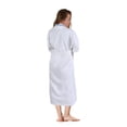 thumbnail image 3 of Unisex Cotton Terry Kimono Bathrobe with Embroidery All-Season Robe, XL, Blue-White, 3 of 12