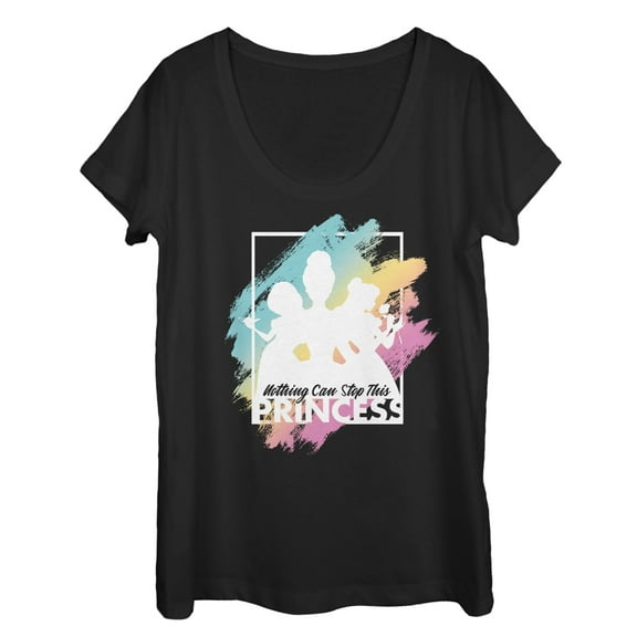 Women's Disney Princesses Can't Stop this Princess Scoop Neck Black 2X Large