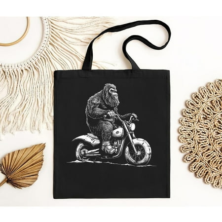 vintage Bigfoot Sasquatch Tote Bag Ride Motor Motorcycle Biker Bag Men s Graphic-TH16505