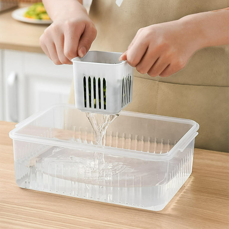 1pc 4000ml Plastic Multifunctional Food Storage Box, Large Capacity  Leak-proof Food Cabinet Organizer Suitable For Kitchen