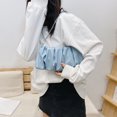 thumbnail image 4 of Bolsa Bolso de hombro plisado para mujer, PU sólido, elegante, para axilas, nube (azul) JShteea Para Estrenar, 4 of 9